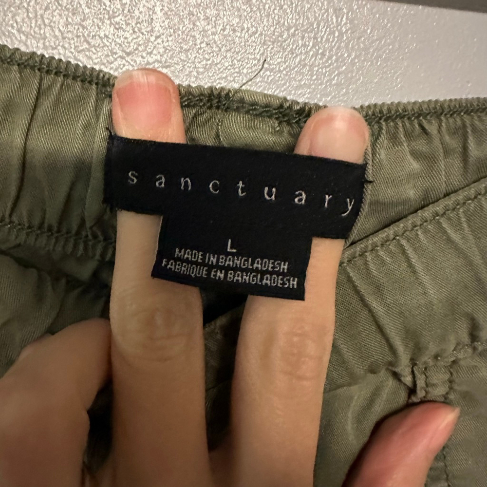 Women's social standard by Sanctuary Green ankle pants Size Large waistband - Picture 2 of 5